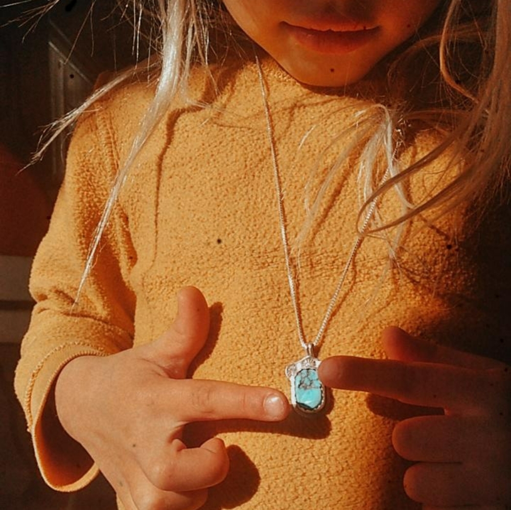 Turquoise necklace,sterling silver